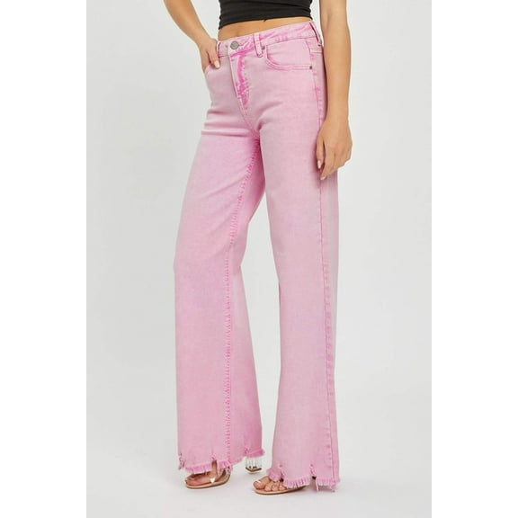 Risen Women's High Rise Wide Leg Jeans