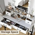 thumbnail image 4 of May in Color Makeup Vanity Table with 3 Color Dimmable Lighted Hollywood Mirror, Vanity Desk with 4 Drawers, Dressing Table for Women Girls, White, 4 of 8