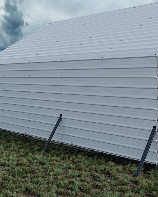 Roofing Panels for Metal Carport 20x25 ft, 20x20 ft, Heavy Duty Metal Carport Kits, 27 Ga. Galvanized Steel Ribbed Panels, 60.23 in x 19.68 in, 16 Pcs, White