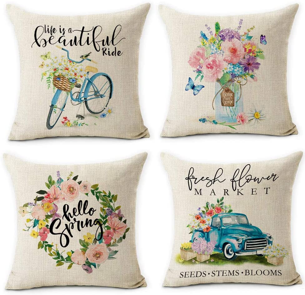 spring throw pillow covers