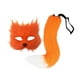 thumbnail image 5 of Máscara y cola de animal peludas, accesorios para cosplay, ideales para disfraces, actuaciones y juegos de rol. naranja, 5 of 9