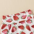 thumbnail image 6 of IBTOM CASTLE Newborn Baby Girls Casual Clothes Ruffles Sleeve Romper + Fruit Floral Bottoms Shorts + Headband 3PCS Summer Birthday Outfits 0-3 Months Strawberry, 6 of 8