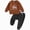 fall winter outfits-Brown, variant on TOWED22 Toddler Boy Clothes Fleece Fall Winter Outfit Letter Tractor Print Ribbed Long Sleeve Sweatshirt and Pants 2Pcs Set(Blazer,3-4 Y)