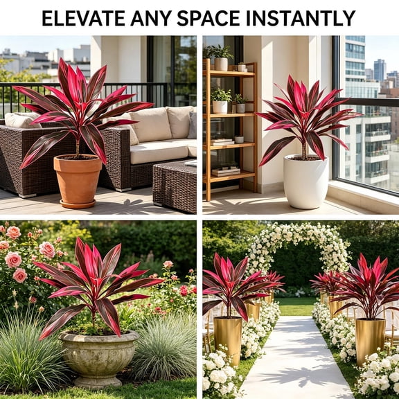 Dragons blood tree artificial Artificial Tropical Plant UV Resistant Large Faux Plants Outdoor Fake Boston Ferns Potted Plants Greenery Patio Outside Shrubs Flower Grass Front Porch Decor