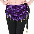 thumbnail image 2 of zhi Women's Ornate Belly Dance Waist Skirt - Dance Practice & Events，Purple，Free Size, 2 of 3