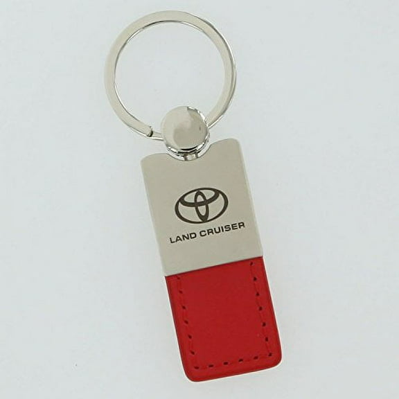 Toyota Land Cruiser Keychain & Keyring - Duo Premium Red Leather