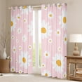 thumbnail image 2 of Feelyou Dreamy Daisy Floral Blackout Curtains Set of 2 (52x84 Each) for Girl, Kawaii Cartoon Pink Window Curtains, Rustic Groovy Flower Curtains and Drapes, Black Out Curtains Decor, 2 of 6