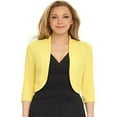 thumbnail image 1 of WIFORNT Women's Open Front Knitted Cardigan Solid Color Short Sleeve Shrug Cotton Bolero Jacket Cropped Knit Sweaters, 1 of 7
