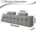 thumbnail image 6 of Lovote Triangular Headboard Pillow Corduroy Velvet Removable Cover Neck Support Roll Side Pockets King, 6 of 7