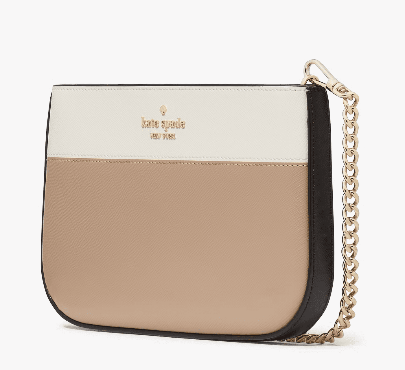 Kate Spade New York Madison Lilly Pochette, Toasted Hazelnut Multi Beige Saffiano Leather Handbag, KI374