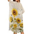 thumbnail image 4 of HELLHERO Women's Sunflower Dragonfly Kimono Cover Up - Vintage Botanical Print, Lightweight Breathable Beach Cardigan for Summer Vacation, Pool & Resort, 4 of 6