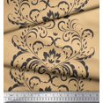 thumbnail image 2 of Soimoi polyester Crepe Fabric Ogee Damask Print Fabric by Yard 52 Inch Wide, 2 of 5