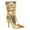 Gold, variant on Lovskoo 2024 Women's Middle Mid Calf Boots Pointed Toe Chunky Heel Oversized Fall Slender High Heels Pointed Pleated Metal Pile Up Short Boots Blue
