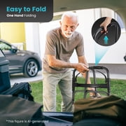 Naipo Compact Folding Walker for Seniors & Adults, Deluxe Lightweight Mobility Aids Walker with 5 Wheels and Trigger Release up to 300 lbs, Aluminium