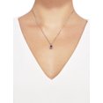 thumbnail image 2 of Brilliance Fine Jewelry Amethyst and Diamond Accent Birthstone Pendant Necklace in Sterling Silver with 10kt Yellow Gold, 18", 2 of 4