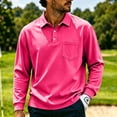 thumbnail image 5 of LWavelet Men's Long Sleeve Polo Shirts with Chest Pocket Relaxed Fit Breathable Business Casual Golf Shirts for Men, 5 of 7