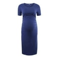 thumbnail image 2 of Teissuly Woman Solid Short Sleeve Breast-Feeding Pregnant Nursing Dress, 2 of 4