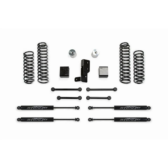 Fabtech Motorsports Lift Kit Suspension K4200M 3 Inch Front Lift; 3 Inch Rear Lift; With Front And Rear Stealth Shock Absorbers In Kit; Black Components