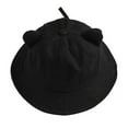 thumbnail image 1 of 56-58cm head circumference cute cat ears and tail fisherman hat female summer basin hat sunshade sunscreen hat - black, 1 of 5