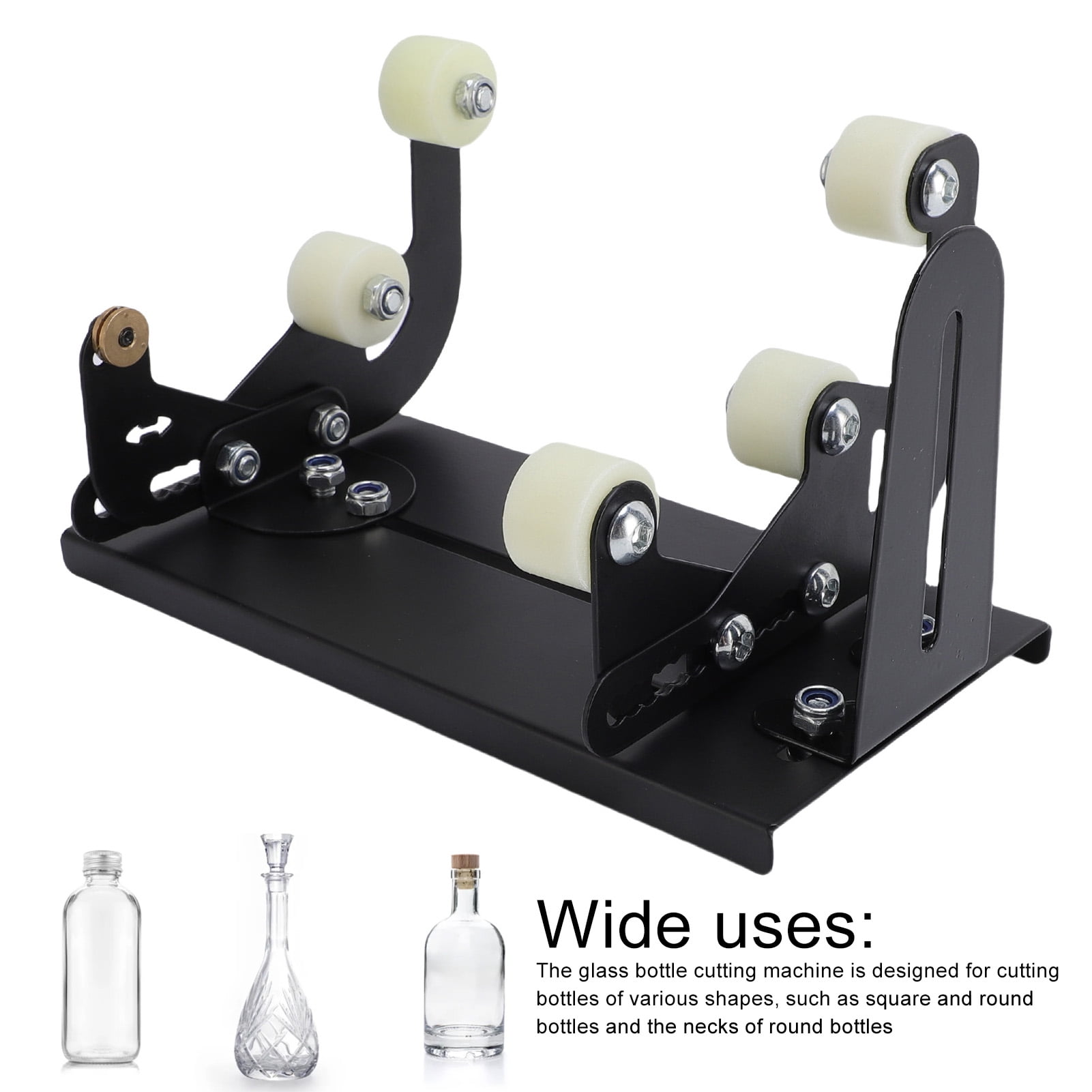 Riousery Glass Bottle Cutter Stainless Steel Black Versatile DIY Glass Bottle Cutting Tool Kit for Wine Beer Whiskey Crafts