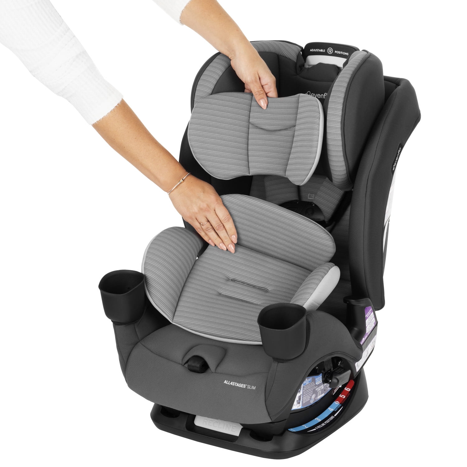 All4Stages Slim 4-in-1 Convertible Car Seat (Baldwin Gray)