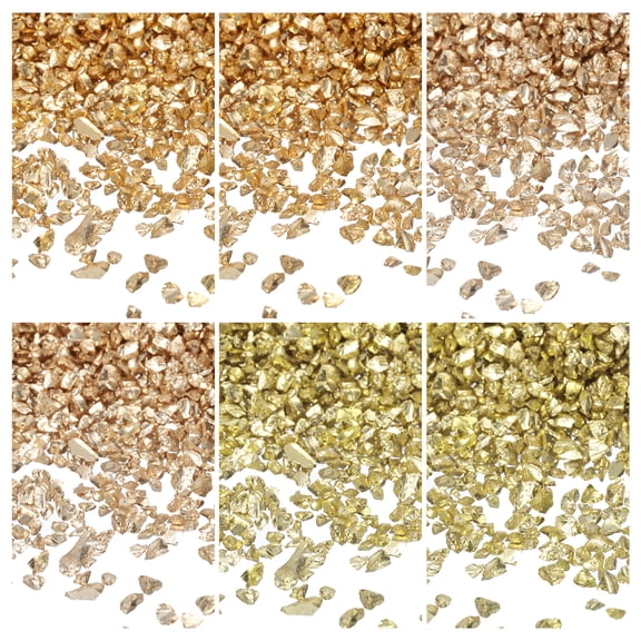 Uxcell 26g Crushed Glass for Crafts 2-4mm Metallic Irregular Glass Chips for Nail Arts Vase Filler DIY Resin Decor Gold Color Series
