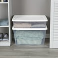 thumbnail image 6 of Sterilite Small Storage Bin, 58 Quart Clear Plastic Storage Container with Snap-On Lid, White, 6 of 10