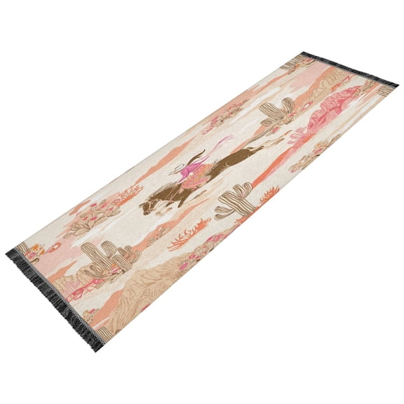Vintage Modern Runner Rug,Non Slip Machine Washable 72"x23.5" Polyester Material Pet-Friendly Durable,Applicable to Entryway Rug Living Room Rug Cowgirl