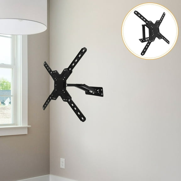 Yardwe 1Set Sturdy Black TV Wall Mount Bracket with Tilt Feature for Comfortable Viewing
