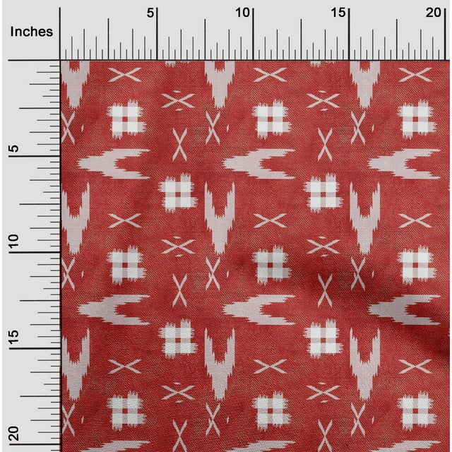 oneOone Cotton Poplin Fabric Arrow Sign & Check Kasuri Fabric Prints By Yard 56 Inch Wide