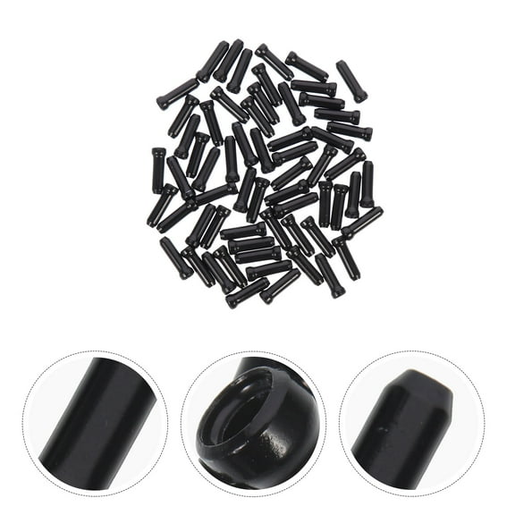 NIYANGLE Bike Brake Cable Ends 50Pcs Adjust Wire Length for Cyclists in Black