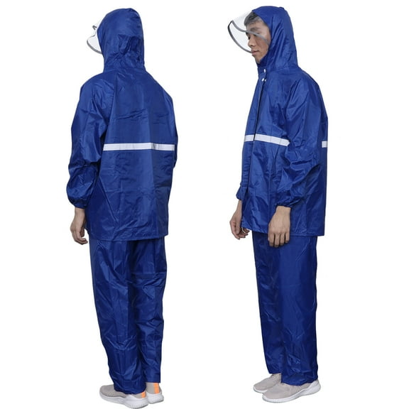 Milisten Lightweight Rain Coat and Rain Pants Waterproof with Adjustable Hood for Adults 1 Set