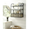 thumbnail image 2 of Pemberly Row 2 Wicker Basket Metal Wall Shelf in Natural and Black, 2 of 3