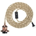 thumbnail image 1 of Unique Bargains 15.4Ft Pendant Light Cord Kit, Plug in E26 Socket Hanging Light with Switch Industrial Vintage Twisted Rope, Red Copper, 1 of 7