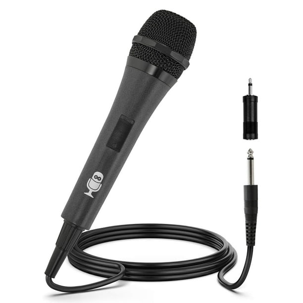 Máquina de cantar con micrófono con cable para karaoke (negra) - Dinámica