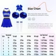 thumbnail image 5 of ZDHoor Girls 2Pcs Cheers Outfit Cheer Leading Set Crop Top with Skirt Dancewear W&Black-F 12, 5 of 5
