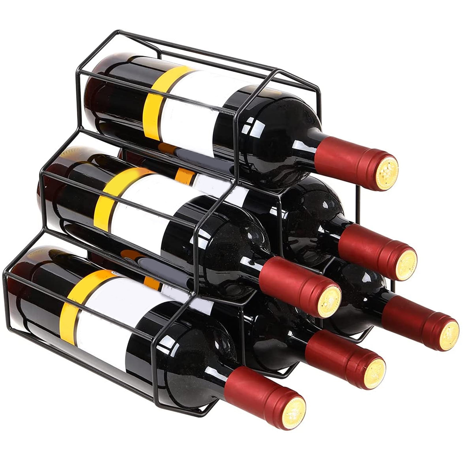 Guvpev Wine Rack Freestanding Wine Rack,6 Bottles Countertop FreeStand