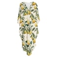 thumbnail image 5 of SEANATIVE Kaftan Dresses for Women V Neck Long Coverups Women Summer Caftan Coverups Dress Kimono Beach Vacation Wear Hawaiian Dresses for Holiday Trip Vacation, Lemon Flower Beige, 5 of 7