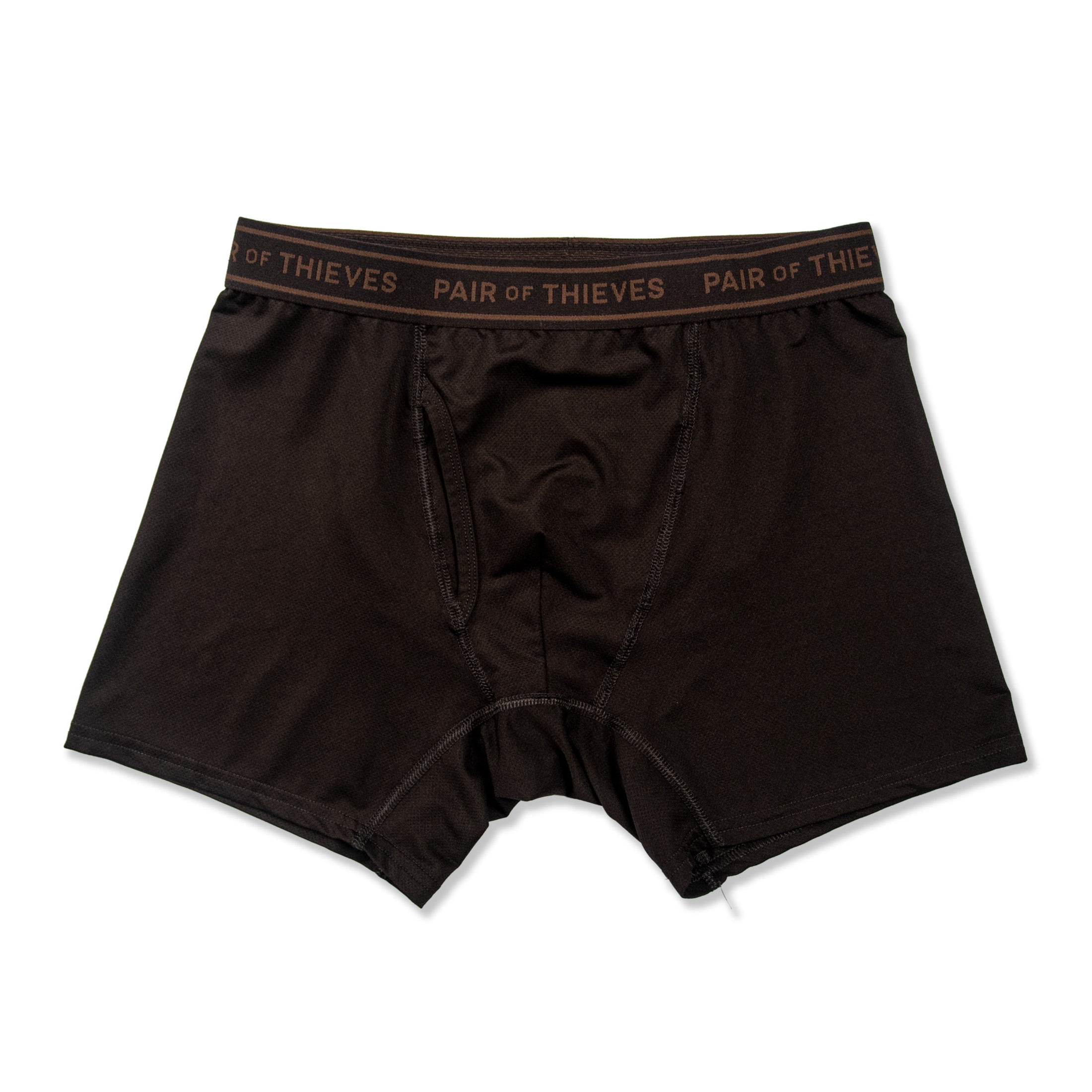 4-Way Performance Stretch Boxer Brief Dark Brown Black Print 3pk L