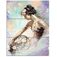 thumbnail image 2 of Design Art - Girl with Flower Bouquet, 2 of 3