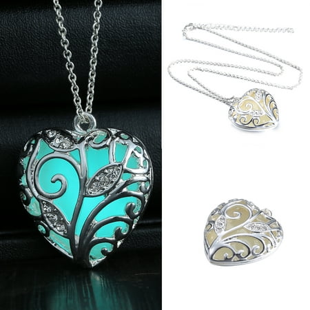Steampunk Pretty Fairy Locket Luminous Glow In The Dark Pendant Necklace Jewelry