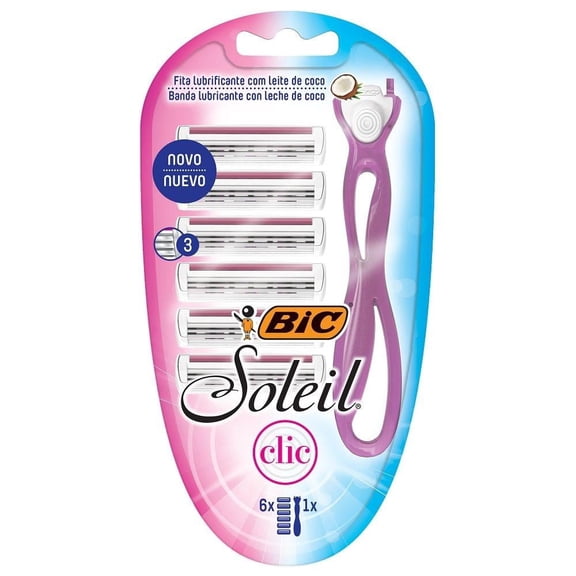 Rastrillo Bic Soleil clic 1 pza + 6 cartuchos