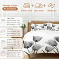 thumbnail image 6 of Black Tulip Bedding Duvet Cover Set Queen Size 4 Pieces Minimalist Modern Flower Plant Art Bedding Set with Zipper Closure, 1 Comforter Cover 90x92 Inches 1 Flat Sheet & 2 Pillow Cases, 6 of 7
