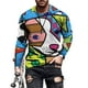 thumbnail image 2 of Camiseta de diario unisex para hombre, estampado gráfico en 3D, estampado cruzado, manga larga, blusa informal Pompotops oipoqjl6927, 2 of 3