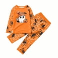 thumbnail image 6 of Matching Halloween Pajamas Set for Whole Family, Breathable Long Sleeve Halloween Family Pajamas with Ghost Hat Pumpkin Print, Fun Family Halloween Pajama Set Party, 6 of 7