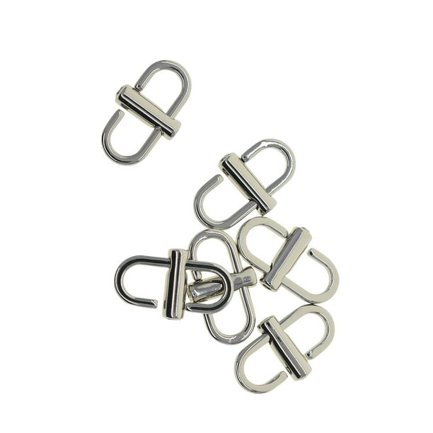 Hebilla de metal ajustable Clip Cadena Correa Acortador Bolso Mujer Longitud Acortar Fácil 6 piezas de plata