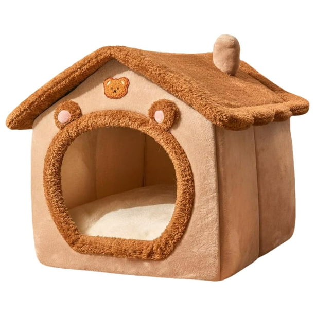Mom's Best Casa para perros y gatos de interior y exterior, cama para dormir gruesa y cálida de felpa para perros pequeños.
