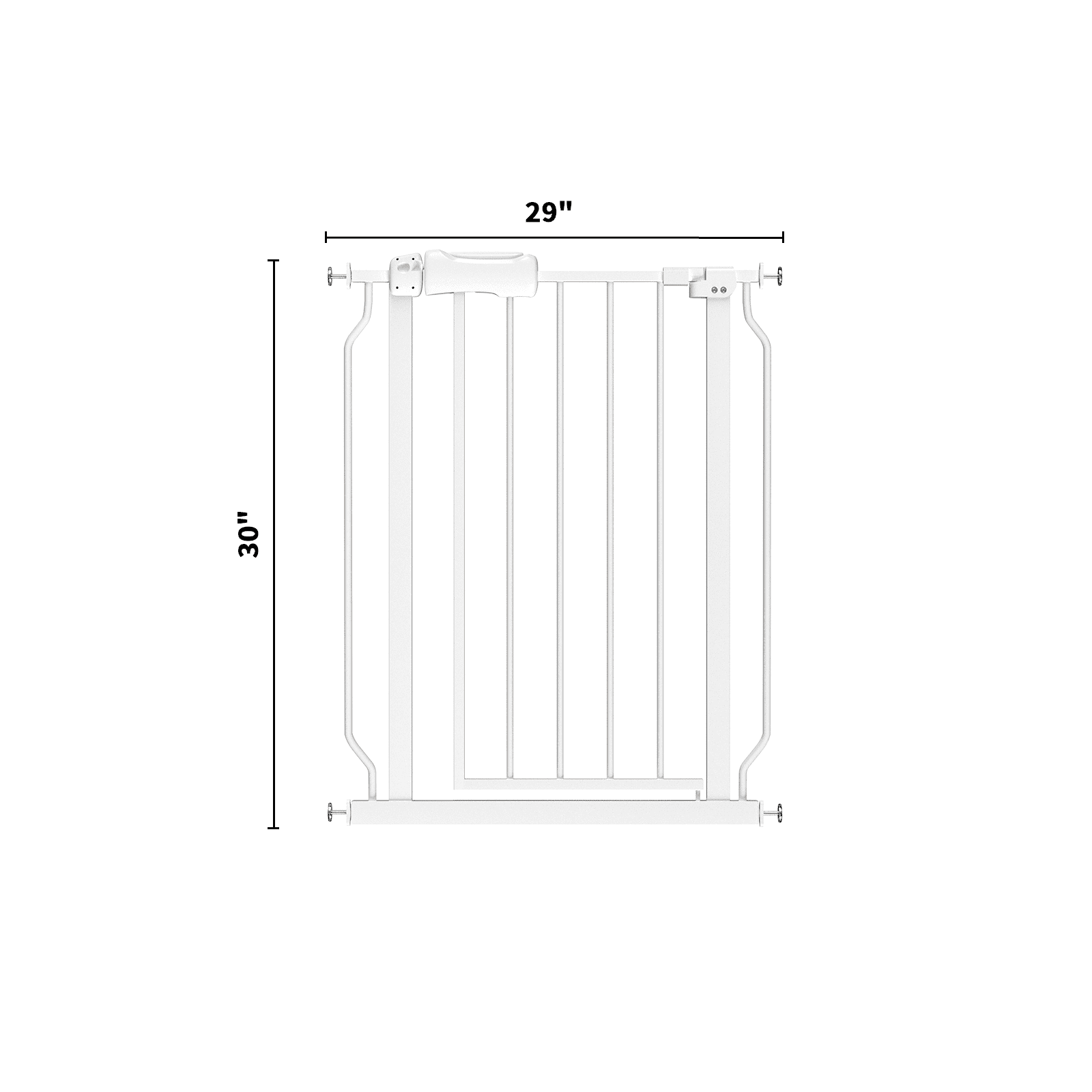 FURDEAR 24-29" Narrow Baby Safety Gate with Wall Protectors White Metal Gate