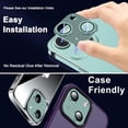 thumbnail image 5 of Dteck for iPhone 15 Plus Camera Lens Protector, Case-Friendly Strong Adsorption Metal Tempered Glass Rear Camera Protector,Green, 5 of 7