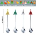 thumbnail image 2 of WJCA 4-Piece Festive Utensil Set, Elegant Spoons and Forks with Tree Motif for Dining and Dessert, Holiday Tableware Collection, Sliver Design, 2 of 8